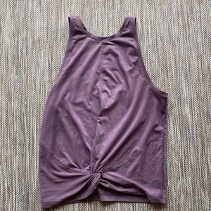 Athleta Essence twist front short tank top xs lavender high neck